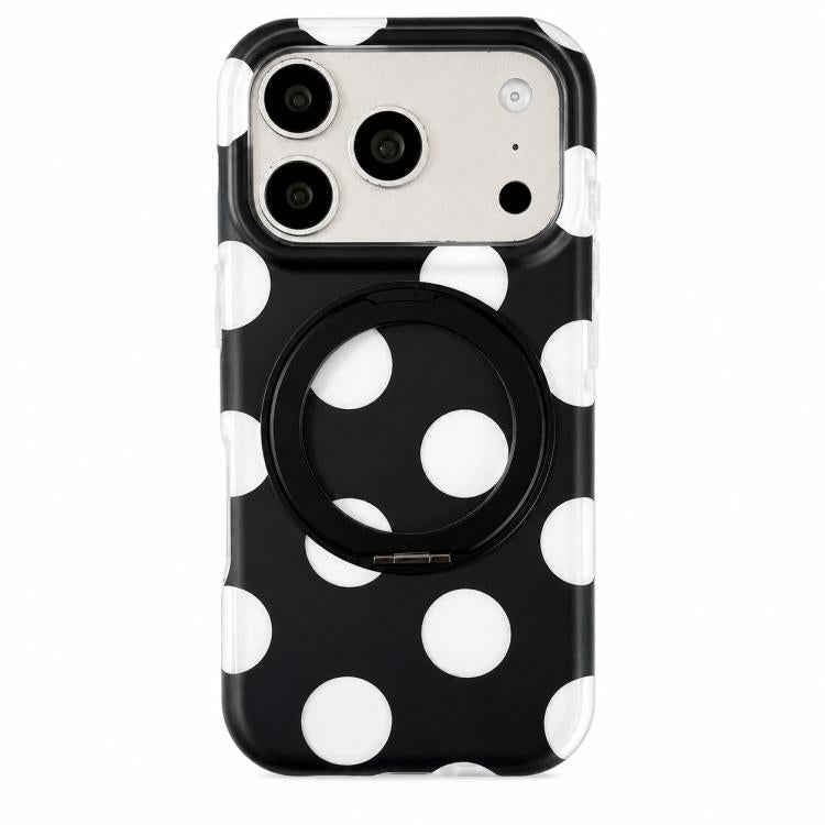 Custodia magnetica per telefono con anello a 360° e motivo a pois, For iPhone 17 Pro Max, For iPhone 17 Pro, For iPhone 17, For iPhone 16 Pro Max, For iPhone 16 Pro, For iPhone 16, For iPhone 15 Pro Max, For iPhone 15 Pro