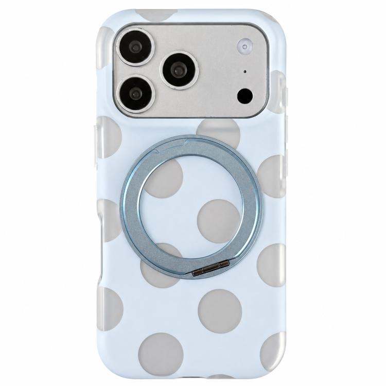 Custodia magnetica per telefono con anello a 360° e motivo a pois, For iPhone 17 Pro Max, For iPhone 17 Pro, For iPhone 17, For iPhone 16 Pro Max, For iPhone 16 Pro, For iPhone 16, For iPhone 15 Pro Max, For iPhone 15 Pro