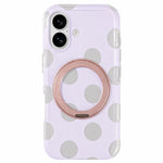 Custodia magnetica per telefono con anello a 360° e motivo a pois, For iPhone 17 Pro Max, For iPhone 17 Pro, For iPhone 17, For iPhone 16 Pro Max, For iPhone 16 Pro, For iPhone 16, For iPhone 15 Pro Max, For iPhone 15 Pro