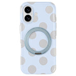 Custodia magnetica per telefono con anello a 360° e motivo a pois, For iPhone 17 Pro Max, For iPhone 17 Pro, For iPhone 17, For iPhone 16 Pro Max, For iPhone 16 Pro, For iPhone 16, For iPhone 15 Pro Max, For iPhone 15 Pro
