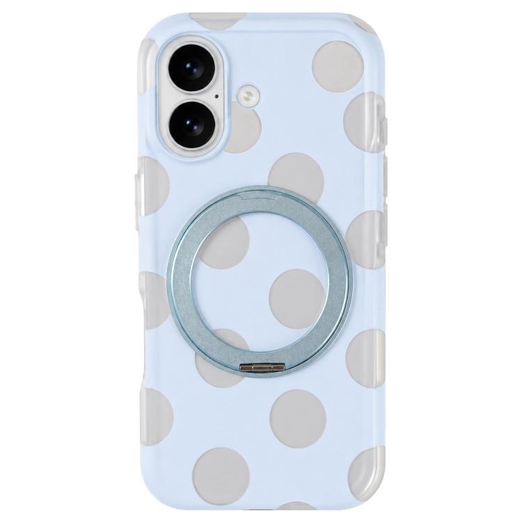 Custodia magnetica per telefono con anello a 360° e motivo a pois, For iPhone 17 Pro Max, For iPhone 17 Pro, For iPhone 17, For iPhone 16 Pro Max, For iPhone 16 Pro, For iPhone 16, For iPhone 15 Pro Max, For iPhone 15 Pro