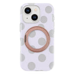 Custodia magnetica per telefono con anello a 360° e motivo a pois, For iPhone 15, For iPhone 14, For iPhone 14 Pro, For iPhone 14 Pro Max