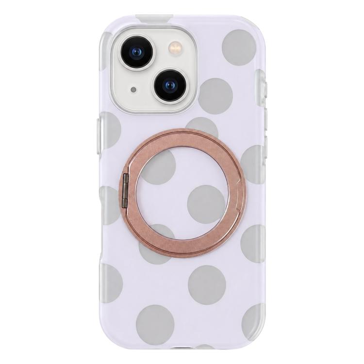Custodia magnetica per telefono con anello a 360° e motivo a pois, For iPhone 15, For iPhone 14, For iPhone 14 Pro, For iPhone 14 Pro Max