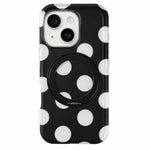 Custodia magnetica per telefono con anello a 360° e motivo a pois, For iPhone 15, For iPhone 14, For iPhone 14 Pro, For iPhone 14 Pro Max