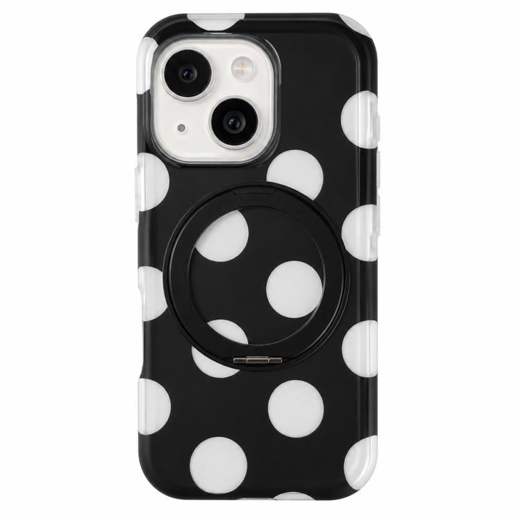 Custodia magnetica per telefono con anello a 360° e motivo a pois, For iPhone 15, For iPhone 14, For iPhone 14 Pro, For iPhone 14 Pro Max