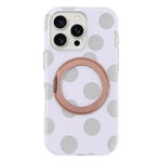 Custodia magnetica per telefono con anello a 360° e motivo a pois, For iPhone 15, For iPhone 14, For iPhone 14 Pro, For iPhone 14 Pro Max