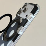 Custodia magnetica per telefono con anello a 360° e motivo a pois, For iPhone 15, For iPhone 14, For iPhone 14 Pro, For iPhone 14 Pro Max