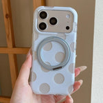 Custodia magnetica per telefono con anello a 360° e motivo a pois, For iPhone 15, For iPhone 14, For iPhone 14 Pro, For iPhone 14 Pro Max