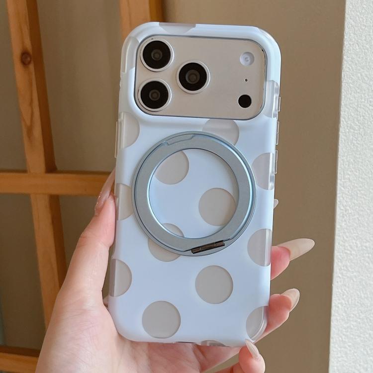 Custodia magnetica per telefono con anello a 360° e motivo a pois, For iPhone 15, For iPhone 14, For iPhone 14 Pro, For iPhone 14 Pro Max