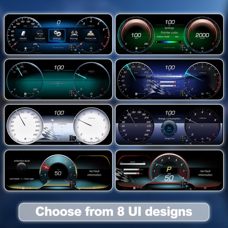 Contachilometri digitale HD LCD multimodale per auto con CarPlay, For Mercedes-Benz W205 2014–2021
