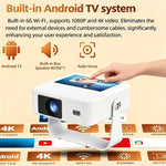 Videoproiettore LED Ultra HD Full HD 1080p con Android 13