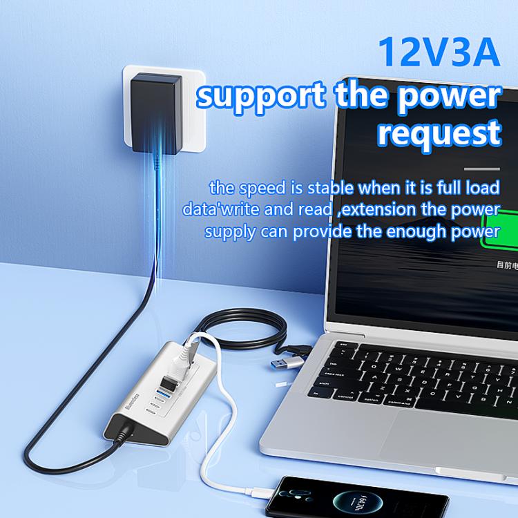 Docking station multifunzione 2 in 1 Type-C / USB-C, 7 Ports Hub, 10 Ports Hub