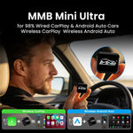 MMB 2 in 1 Smart Box per auto, adattatore da cablato a wireless per Android Auto e CarPlay, WJCP-MINI-Ultra (Orange), WJCP-MINI-Ultra (Black)