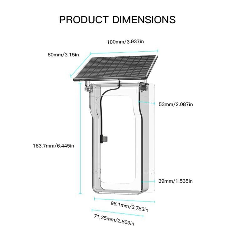 Videocitofono wireless bidirezionale M20 HD con visione notturna, alimentazione solare e copertura antipioggia., M20 with Solar Power Rainproof Cover(Black), M20 with Solar Power Rainproof Cover(Transparent)
