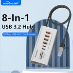 HU806 Hub multifunzione con 8 porte Type-C / USB-C, docking station, 8 Ports Hub