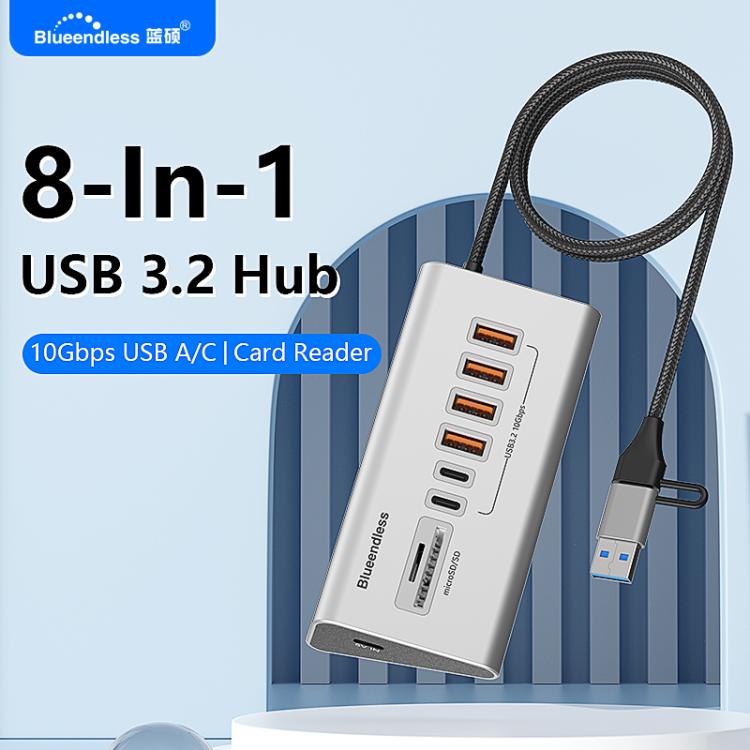 HU806 Hub multifunzione con 8 porte Type-C / USB-C, docking station, 8 Ports Hub