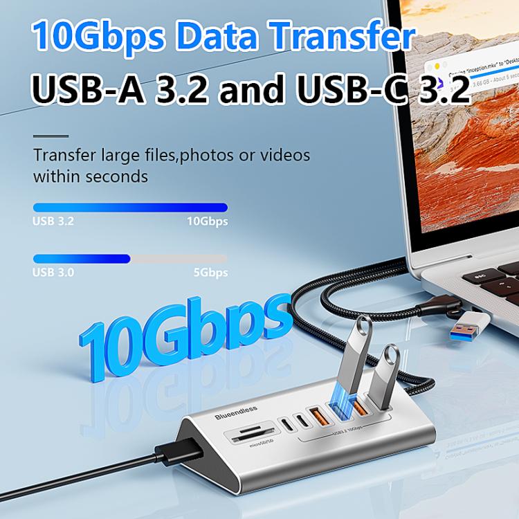 HU806 Hub multifunzione con 8 porte Type-C / USB-C, docking station, 8 Ports Hub
