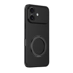 Custodia magnetica per telefono in ecopelle vegana effetto pelle di capra con supporto girevole a 360 gradi., For iPhone 17 Pro Max, For iPhone 17 Pro, For iPhone 17