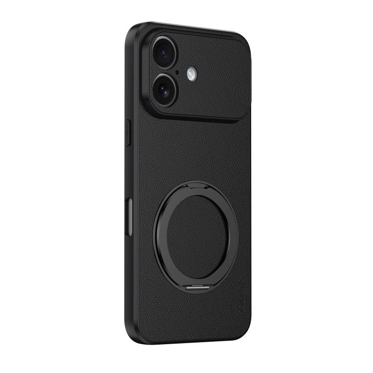 Custodia magnetica per telefono in ecopelle vegana effetto pelle di capra con supporto girevole a 360 gradi., For iPhone 17 Pro Max, For iPhone 17 Pro, For iPhone 17