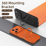 Custodia magnetica per telefono in ecopelle vegana effetto pelle di capra con supporto girevole a 360 gradi., For iPhone 17 Pro Max, For iPhone 17 Pro, For iPhone 17