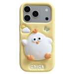 Custodia per telefono in silicone a forma di pulcino, facile da premere., For iPhone 17 Pro Max, For iPhone 17 Pro, For iPhone 17