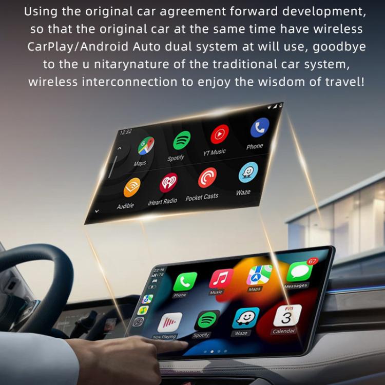 Smart Box per auto 2 in 1, adattatore wireless Android Auto CarPlay, ZYD-TAB0S