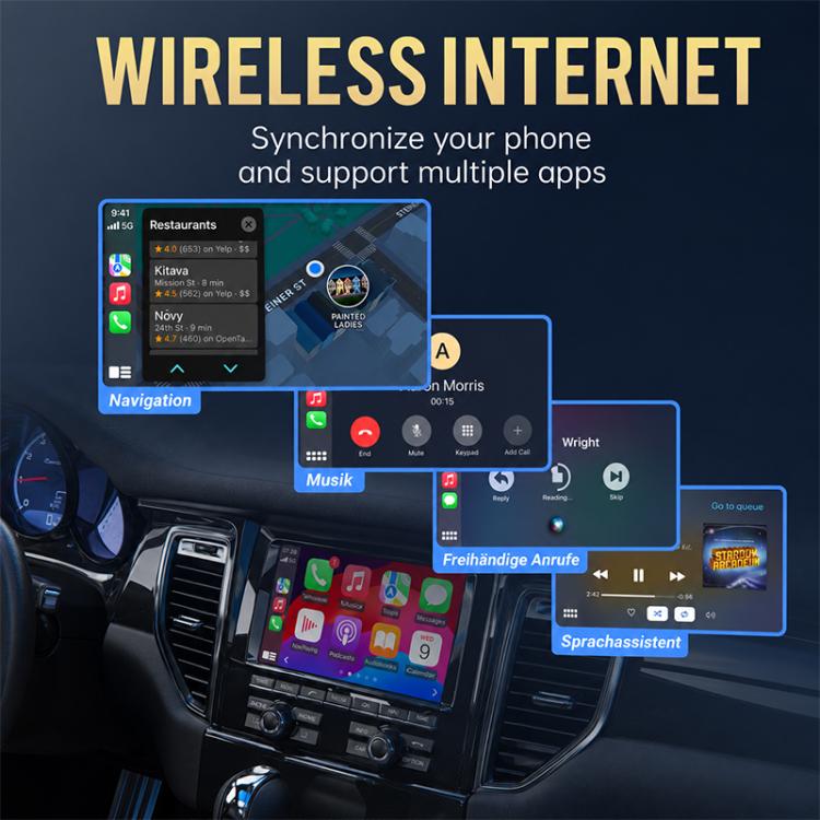 Mini Smart Box per auto 2 in 1, da cablato a wireless, adattatore Android Auto/CarPlay, ZYD-TAB0C