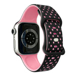 Cinturino per orologio in silicone con chiusura a farfalla e motivo a pois a forma di stella., For Apple Watch 46mm / 49mm / 45mm / 44mm, For Apple Watch 42mm / 41mm / 40mm / 38mm