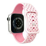 Cinturino per orologio in silicone con chiusura a farfalla e motivo a pois a forma di stella., For Apple Watch 46mm / 49mm / 45mm / 44mm, For Apple Watch 42mm / 41mm / 40mm / 38mm
