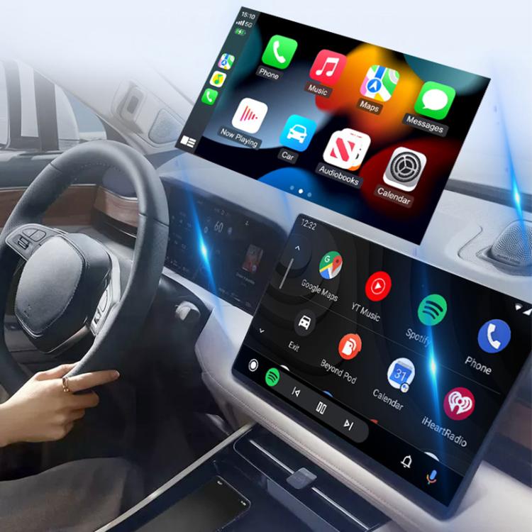 Mini Smart Box per auto 2 in 1 con Bluetooth 5.4 + WiFi 6 e adattatore wireless per Android Auto e CarPlay., ZYD-TAB0P