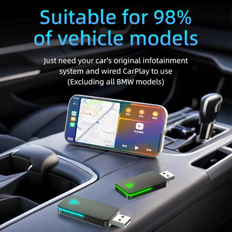 Mini Smart Box per auto 2 in 1, da cablato a wireless, adattatore Android Auto/CarPlay, ZYD-B113