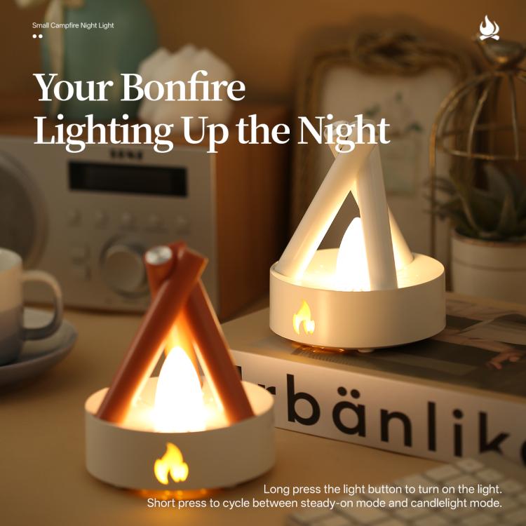 Luce notturna falò con rumore bianco e ricarica USB-C
