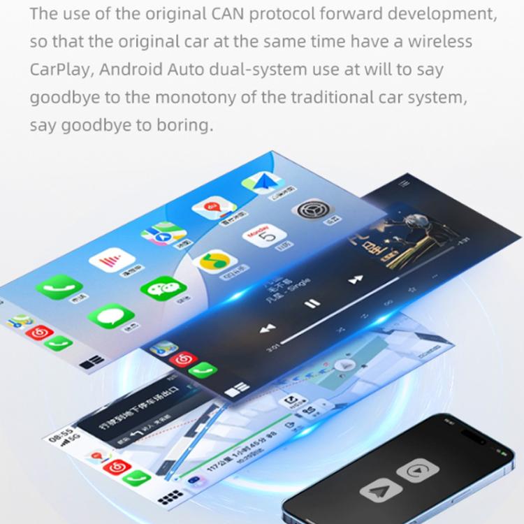 Mini Smart Box 2 in 1 per auto con adattatore Bluetooth 5.4 + WiFi 6 e Android Auto/CarPlay., ZYD-B112P