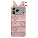 Custodia per telefono in TPU con orecchie di volpe e strass a stella, For iPhone 17 Pro Max, For iPhone 17 Pro, For iPhone 17, For iPhone 16 Pro Max