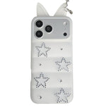 Custodia per telefono in TPU con orecchie di volpe e strass a stella, For iPhone 17 Pro Max, For iPhone 17 Pro, For iPhone 17, For iPhone 16 Pro Max