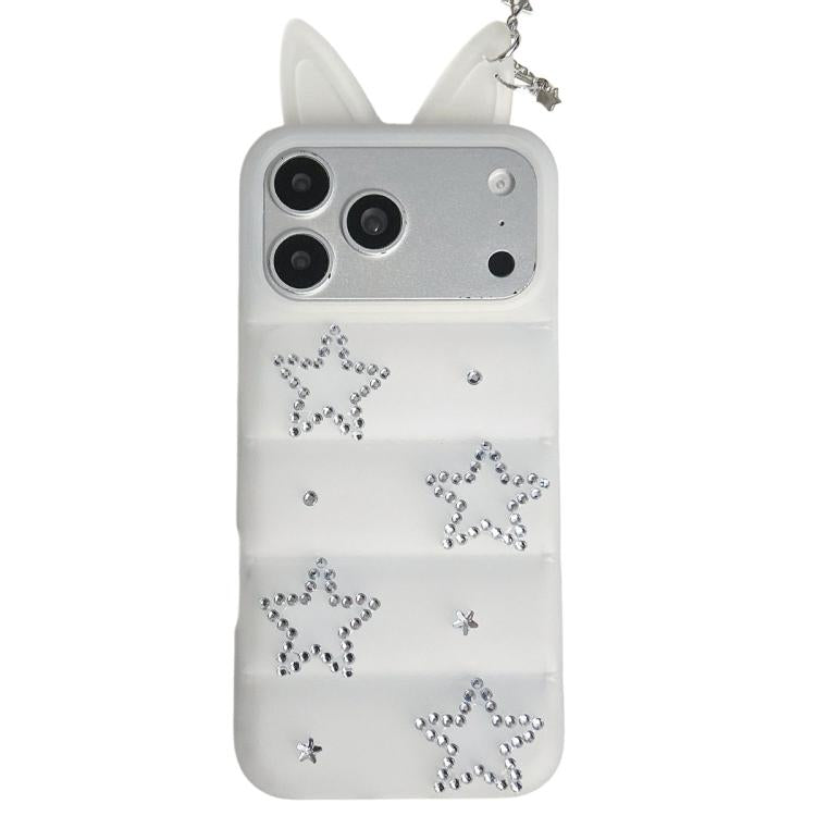 Custodia per telefono in TPU con orecchie di volpe e strass a stella, For iPhone 17 Pro Max, For iPhone 17 Pro, For iPhone 17, For iPhone 16 Pro Max