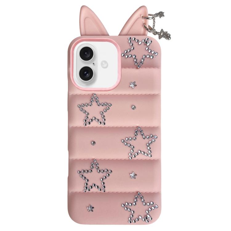 Custodia per telefono in TPU con orecchie di volpe e strass a stella, For iPhone 17 Pro Max, For iPhone 17 Pro, For iPhone 17, For iPhone 16 Pro Max