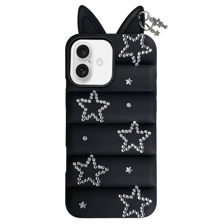 Custodia per telefono in TPU con orecchie di volpe e strass a stella, For iPhone 17 Pro Max, For iPhone 17 Pro, For iPhone 17, For iPhone 16 Pro Max