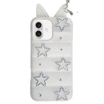 Custodia per telefono in TPU con orecchie di volpe e strass a stella, For iPhone 17 Pro Max, For iPhone 17 Pro, For iPhone 17, For iPhone 16 Pro Max