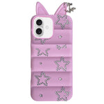 Custodia per telefono in TPU con orecchie di volpe e strass a stella, For iPhone 17 Pro Max, For iPhone 17 Pro, For iPhone 17, For iPhone 16 Pro Max