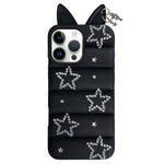 Custodia per telefono in TPU con orecchie di volpe e strass a stella, For iPhone 17 Pro Max, For iPhone 17 Pro, For iPhone 17, For iPhone 16 Pro Max