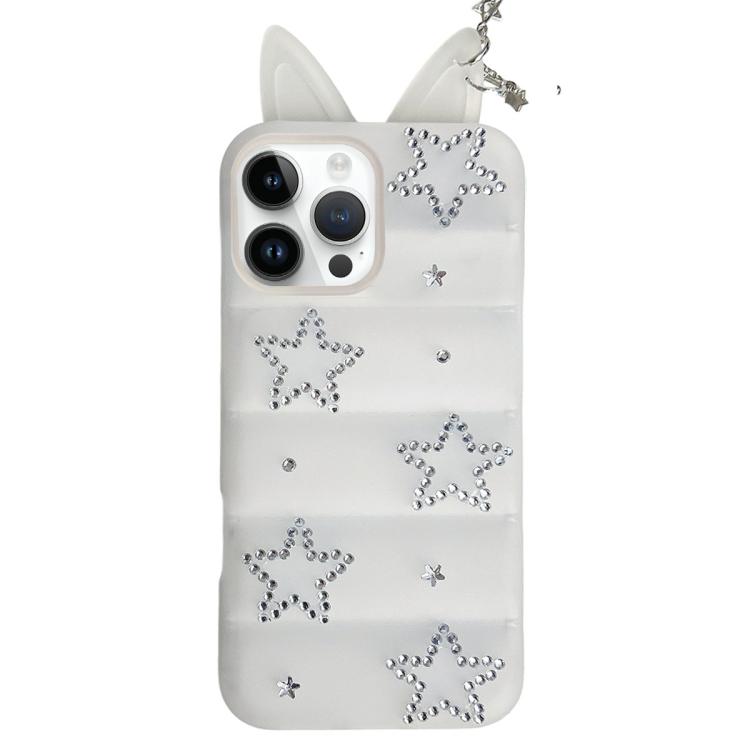Custodia per telefono in TPU con orecchie di volpe e strass a stella, For iPhone 17 Pro Max, For iPhone 17 Pro, For iPhone 17, For iPhone 16 Pro Max