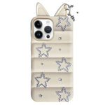 Custodia per telefono in TPU con orecchie di volpe e strass a stella, For iPhone 12 Pro Max