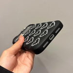 Custodia per telefono in TPU con orecchie da coniglio e cuori di strass, giacca imbottita, For iPhone 15 / 14, For iPhone 14 Pro, For iPhone 14 Pro Max, For iPhone 13 Pro Max