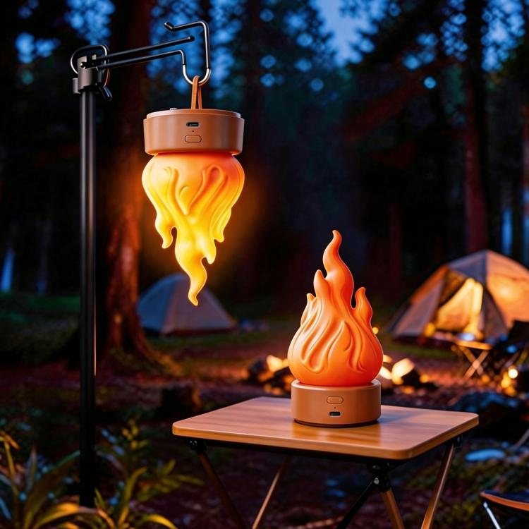 Lampada LED con effetto fiamma simulata e timer 15 min