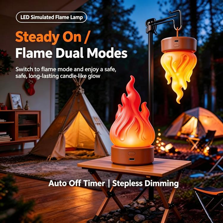 Lampada LED con effetto fiamma simulata e timer 15 min