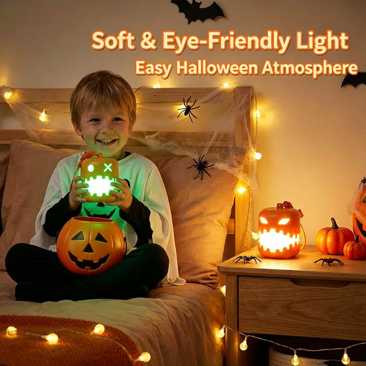 Lanterna Zucca Halloween Luce Notturna Ricaricabile USB
