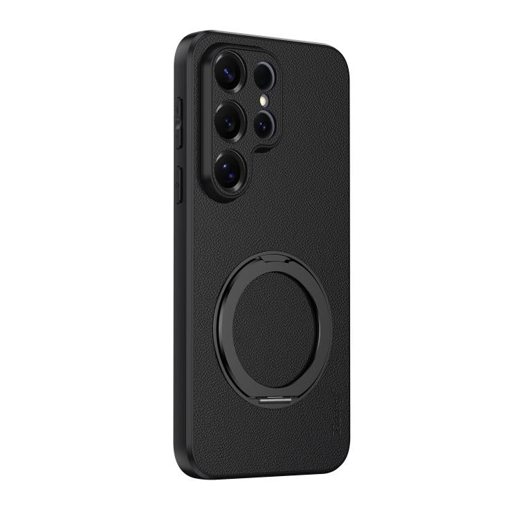 Custodia magnetica per telefono in ecopelle vegana effetto pelle di capra con supporto girevole a 360 gradi., For Galaxy S26+ 5G, For Galaxy S26 Ultra 5G, For Galaxy S26 5G, For Galaxy S25 FE 5G, For Galaxy S25 5G, For Galaxy S25+ 5G                   ...
