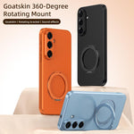 Custodia magnetica per telefono in ecopelle vegana effetto pelle di capra con supporto girevole a 360 gradi., For Galaxy S26+ 5G, For Galaxy S26 Ultra 5G, For Galaxy S26 5G, For Galaxy S25 FE 5G, For Galaxy S25 5G, For Galaxy S25+ 5G                   ...
