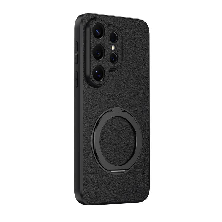 Custodia magnetica per telefono in ecopelle vegana effetto pelle di capra con supporto girevole a 360 gradi., For Galaxy S26+ 5G, For Galaxy S26 Ultra 5G, For Galaxy S26 5G, For Galaxy S25 FE 5G, For Galaxy S25 5G, For Galaxy S25+ 5G                   ...